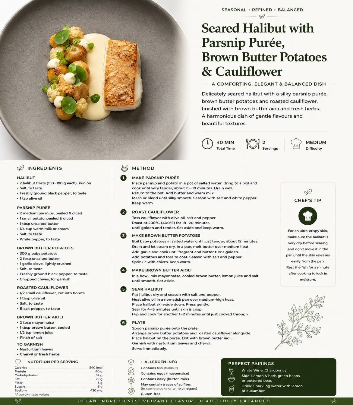 Halibut with cauliflower