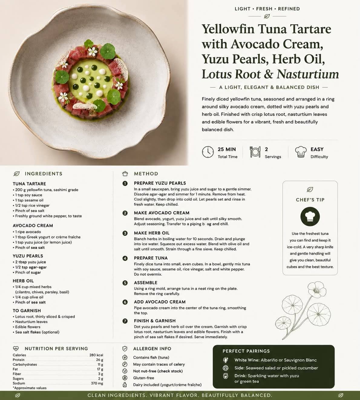 Yellow fin tuna tartar